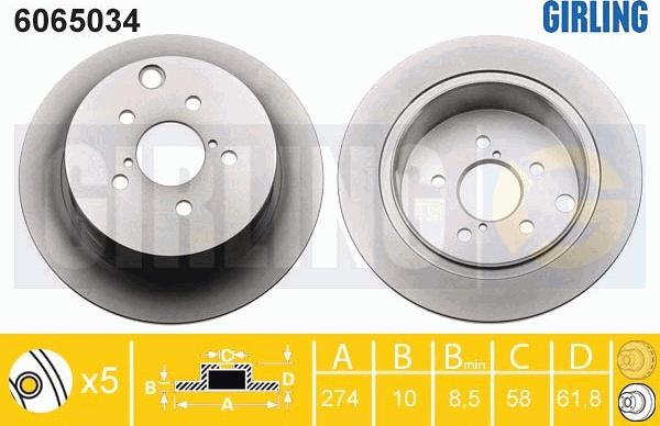 Girling 6065034 - Тормозной диск autospares.lv