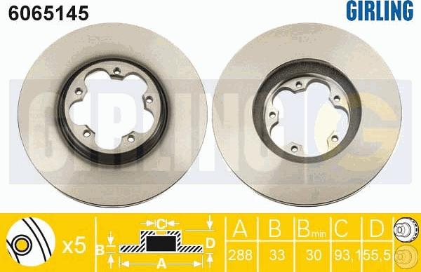 Girling 6065145 - Тормозной диск autospares.lv