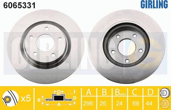 Girling 6065331 - Тормозной диск autospares.lv