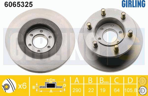 Girling 6065325 - Тормозной диск autospares.lv