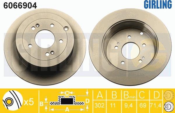 Girling 6066904 - Тормозной диск autospares.lv