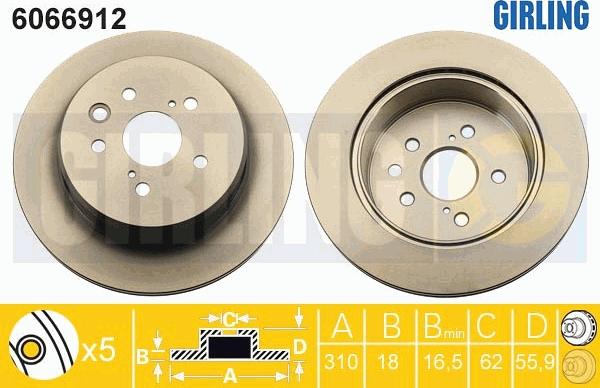 Girling 6066912 - Тормозной диск autospares.lv