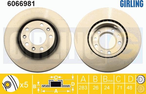 Girling 6066981 - Тормозной диск autospares.lv