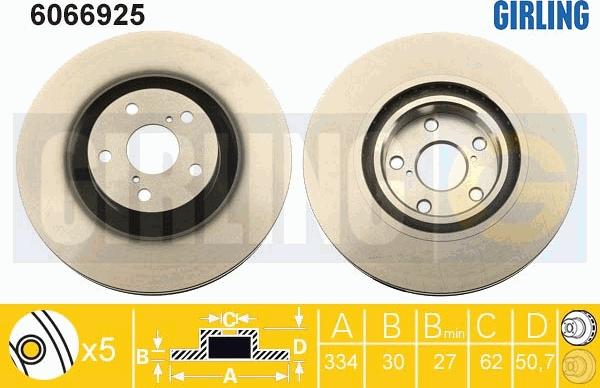 Girling 6066925 - Тормозной диск autospares.lv