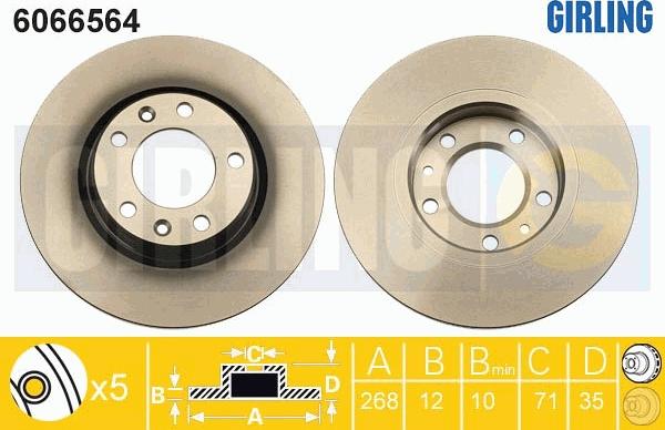 Girling 6066564 - Тормозной диск autospares.lv