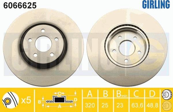 Girling 6066625 - Тормозной диск autospares.lv