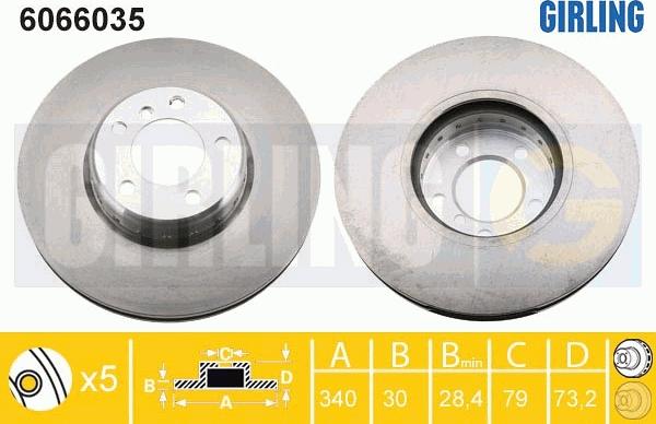 Girling 6066035 - Тормозной диск autospares.lv