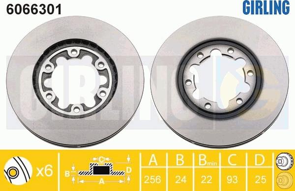 Girling 6066301 - Тормозной диск autospares.lv