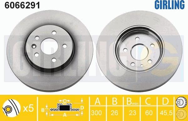 Girling 6066291 - Тормозной диск autospares.lv