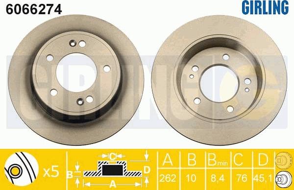 Girling 6066274 - Тормозной диск autospares.lv