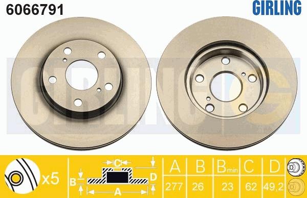 Girling 6066791 - Тормозной диск autospares.lv