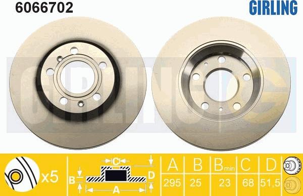 Girling 6066702 - Тормозной диск autospares.lv