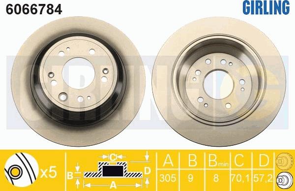 Girling 6066784 - Тормозной диск autospares.lv