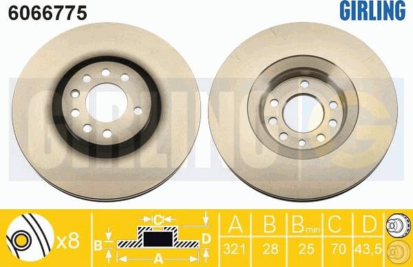 Girling 6066775 - Тормозной диск autospares.lv