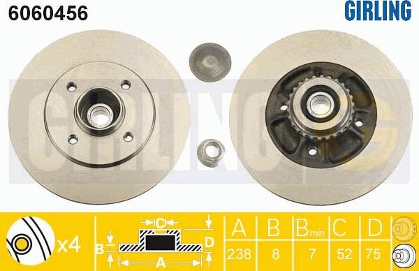 Girling 6060456 - Тормозной диск autospares.lv