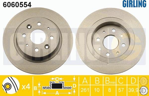 Girling 6060554 - Тормозной диск autospares.lv