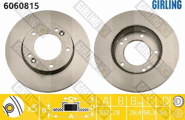 Girling 6060815 - Тормозной диск autospares.lv