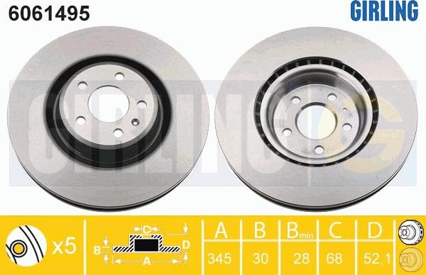 Girling 6061495 - Тормозной диск autospares.lv