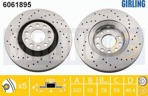 Girling 6061895 - Тормозной диск autospares.lv