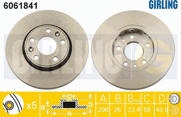 Girling 6061841 - Тормозной диск autospares.lv