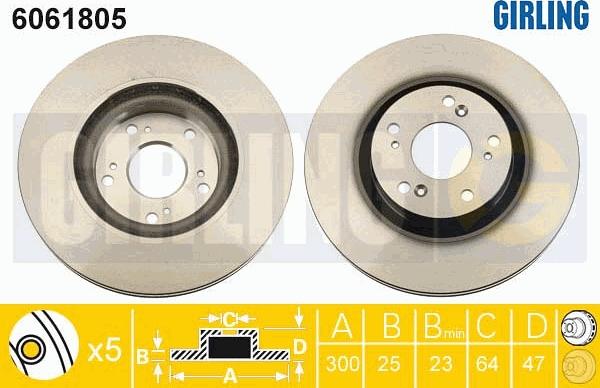 Girling 6061805 - Тормозной диск autospares.lv