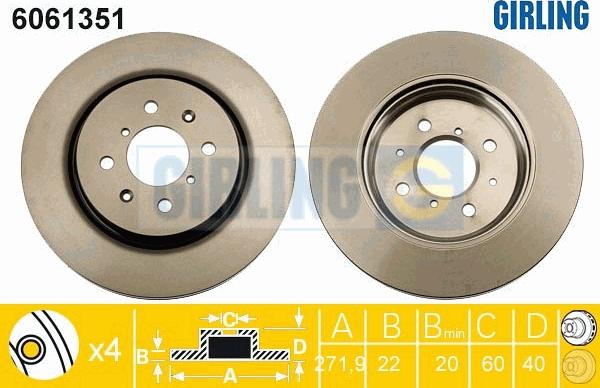 Girling 6061351 - Тормозной диск autospares.lv