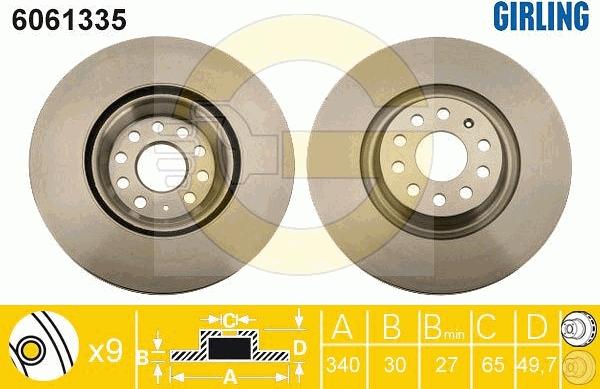 Girling 6061335 - Тормозной диск autospares.lv