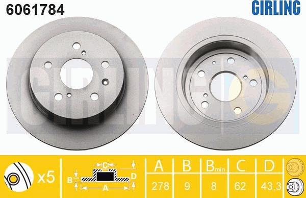 Girling 6061784 - Тормозной диск autospares.lv