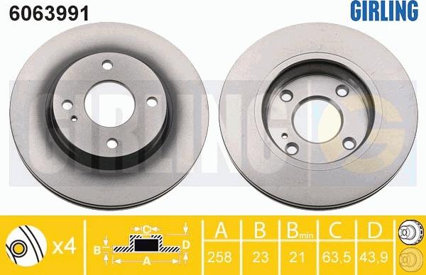 Girling 6063991 - Тормозной диск autospares.lv