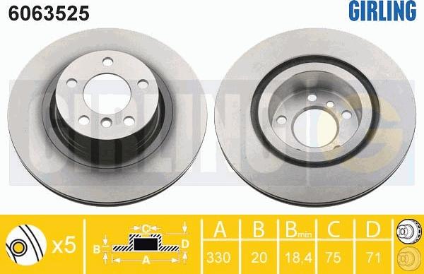 Girling 6063525 - Тормозной диск autospares.lv