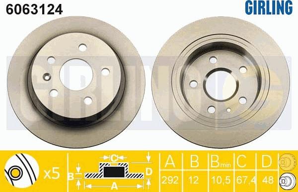 Girling 6063124 - Тормозной диск autospares.lv