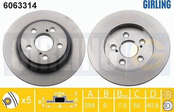 Girling 6063314 - Тормозной диск autospares.lv