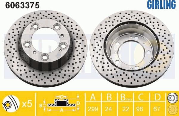 Girling 6063375 - Тормозной диск autospares.lv