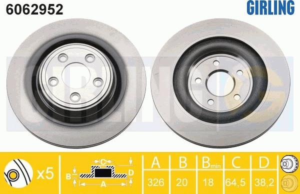 Girling 6062952 - Тормозной диск autospares.lv