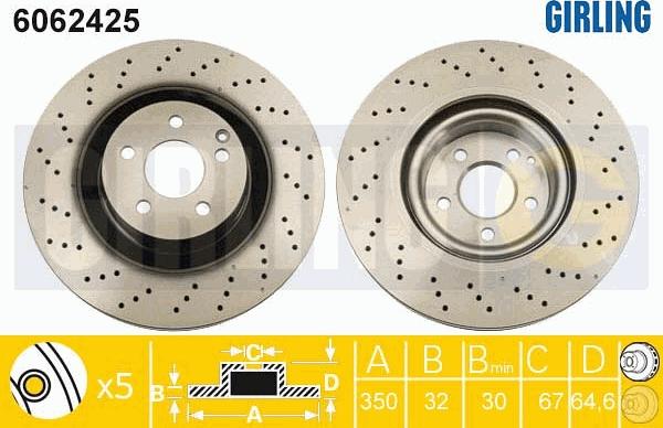 Girling 6062425 - Тормозной диск autospares.lv