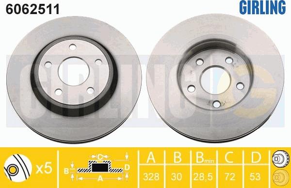 Girling 6062511 - Тормозной диск autospares.lv