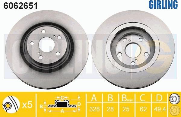 Girling 6062651 - Тормозной диск autospares.lv