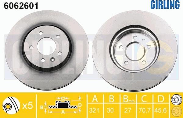 Girling 6062601 - Тормозной диск autospares.lv