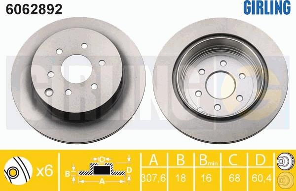 Girling 6062892 - Тормозной диск autospares.lv