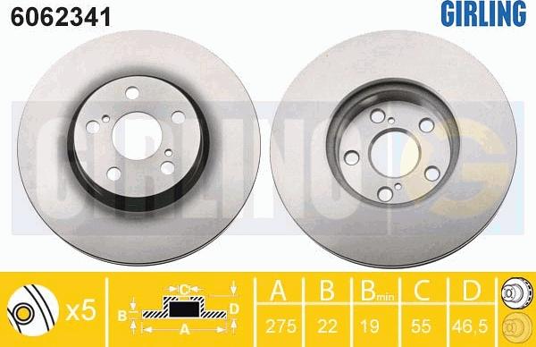 Girling 6062341 - Тормозной диск autospares.lv