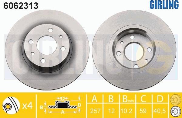 Girling 6062313 - Тормозной диск autospares.lv