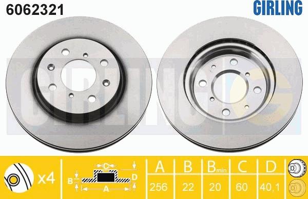 Girling 6062321 - Тормозной диск autospares.lv