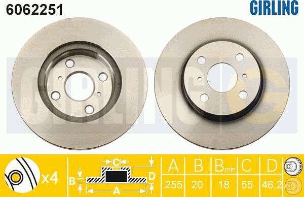 Girling 6062251 - Тормозной диск autospares.lv