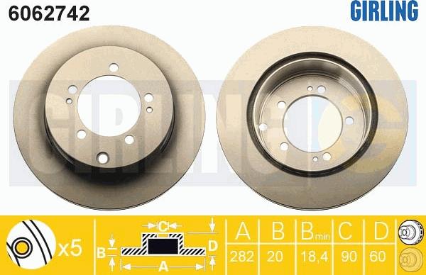 Girling 6062742 - Тормозной диск autospares.lv