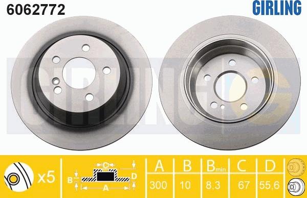 Girling 6062772 - Тормозной диск autospares.lv