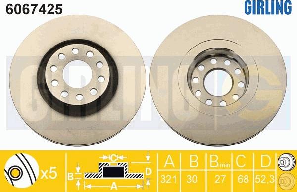 Girling 6067425 - Тормозной диск autospares.lv