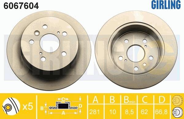 Girling 6067604 - Тормозной диск autospares.lv