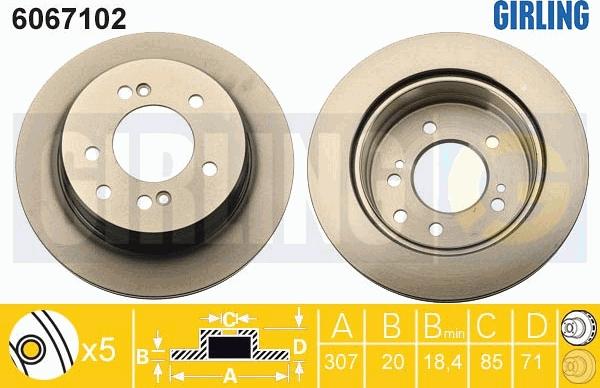 Girling 6067102 - Тормозной диск autospares.lv