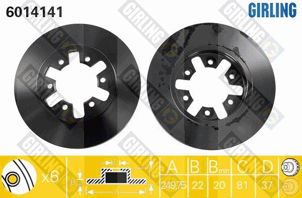 Girling 6014141 - Тормозной диск autospares.lv