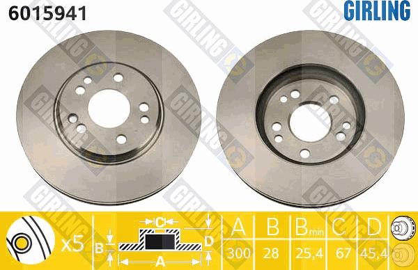 Girling 6015941 - Тормозной диск autospares.lv